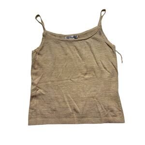 Vintage Guess Collection Tan Metallic Knit Cami Tank Size Medium
